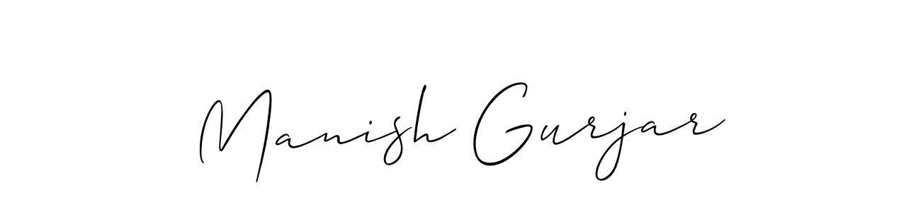 Use a signature maker to create a handwritten signature online. With this signature software, you can design (Allison_Script) your own signature for name Manish Gurjar. Manish Gurjar signature style 2 images and pictures png