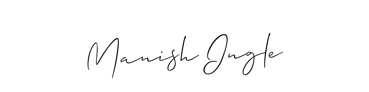 You should practise on your own different ways (Allison_Script) to write your name (Manish Ingle) in signature. don't let someone else do it for you. Manish Ingle signature style 2 images and pictures png