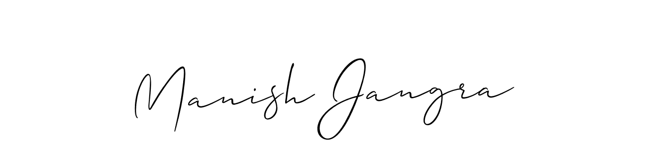 How to Draw Manish Jangra signature style? Allison_Script is a latest design signature styles for name Manish Jangra. Manish Jangra signature style 2 images and pictures png