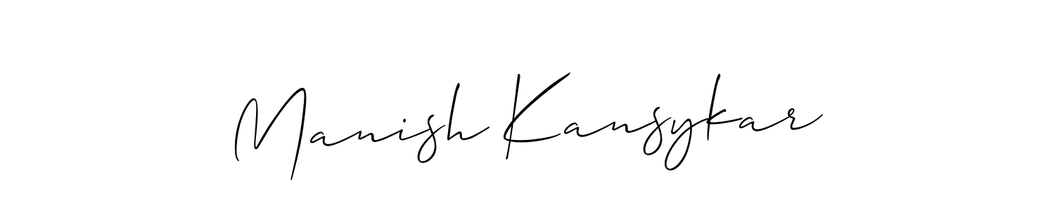 Create a beautiful signature design for name Manish Kansykar. With this signature (Allison_Script) fonts, you can make a handwritten signature for free. Manish Kansykar signature style 2 images and pictures png