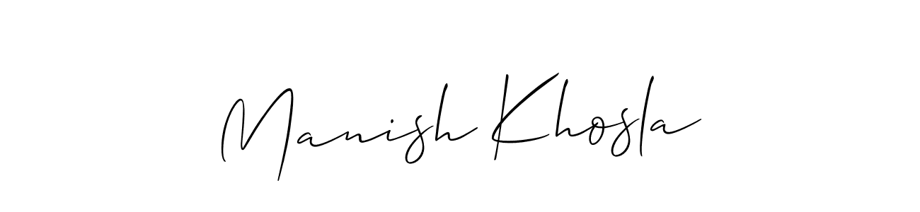 Use a signature maker to create a handwritten signature online. With this signature software, you can design (Allison_Script) your own signature for name Manish Khosla. Manish Khosla signature style 2 images and pictures png