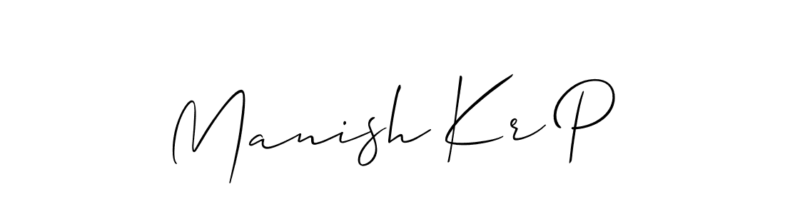 Similarly Allison_Script is the best handwritten signature design. Signature creator online .You can use it as an online autograph creator for name Manish Kr P. Manish Kr P signature style 2 images and pictures png