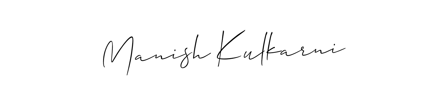 Design your own signature with our free online signature maker. With this signature software, you can create a handwritten (Allison_Script) signature for name Manish Kulkarni. Manish Kulkarni signature style 2 images and pictures png