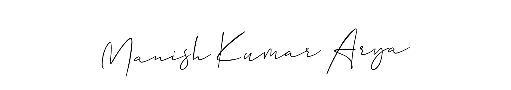 Use a signature maker to create a handwritten signature online. With this signature software, you can design (Allison_Script) your own signature for name Manish Kumar Arya. Manish Kumar Arya signature style 2 images and pictures png