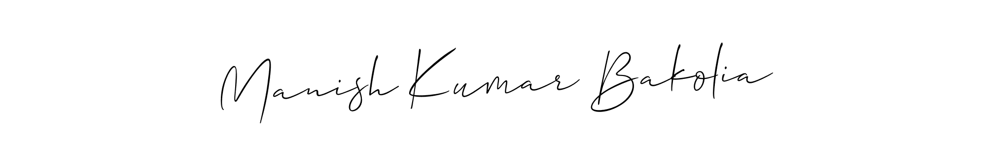 How to Draw Manish Kumar Bakolia signature style? Allison_Script is a latest design signature styles for name Manish Kumar Bakolia. Manish Kumar Bakolia signature style 2 images and pictures png