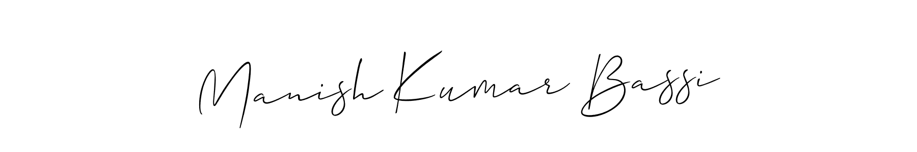 Also we have Manish Kumar Bassi name is the best signature style. Create professional handwritten signature collection using Allison_Script autograph style. Manish Kumar Bassi signature style 2 images and pictures png