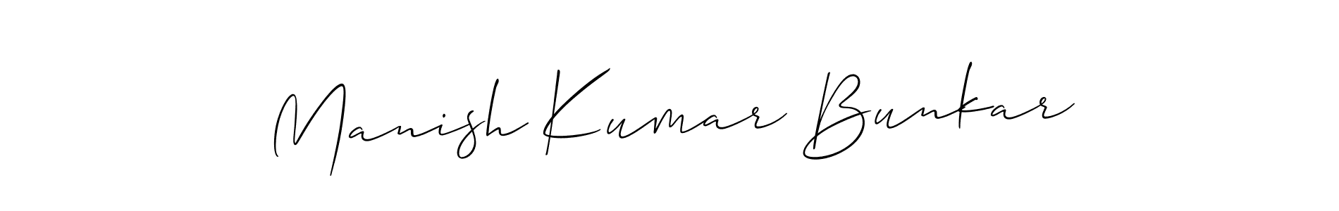 Also You can easily find your signature by using the search form. We will create Manish Kumar Bunkar name handwritten signature images for you free of cost using Allison_Script sign style. Manish Kumar Bunkar signature style 2 images and pictures png