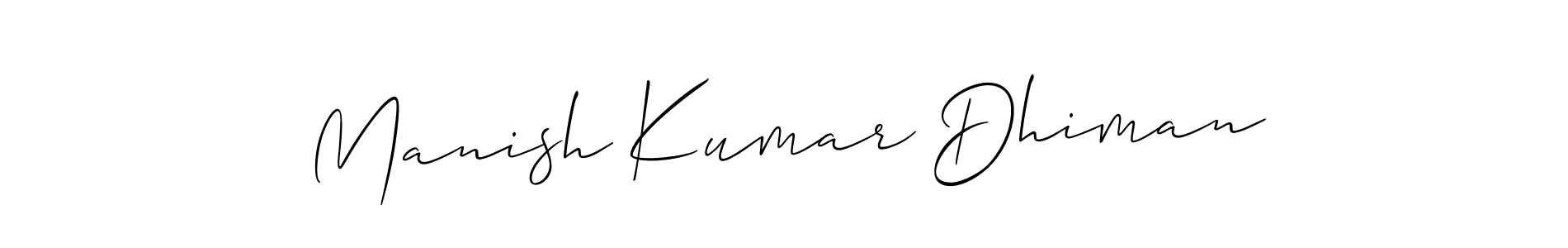 Design your own signature with our free online signature maker. With this signature software, you can create a handwritten (Allison_Script) signature for name Manish Kumar Dhiman. Manish Kumar Dhiman signature style 2 images and pictures png