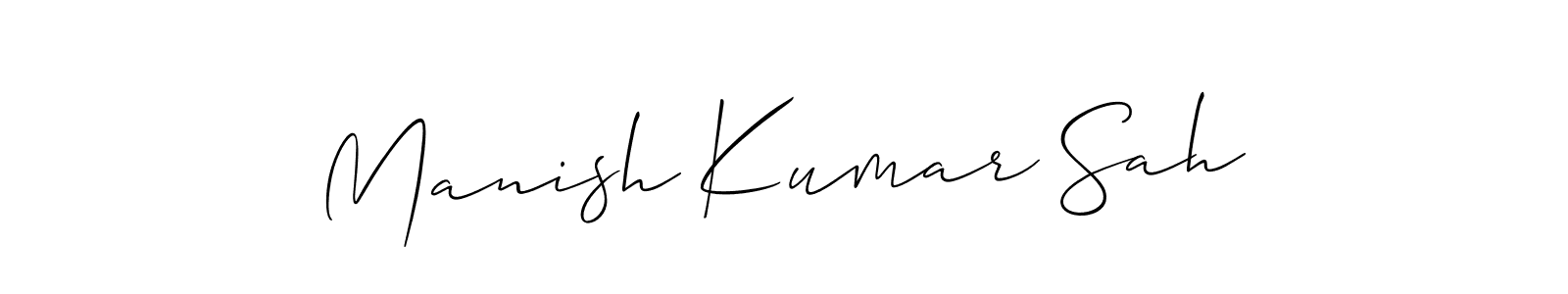 It looks lik you need a new signature style for name Manish Kumar Sah. Design unique handwritten (Allison_Script) signature with our free signature maker in just a few clicks. Manish Kumar Sah signature style 2 images and pictures png