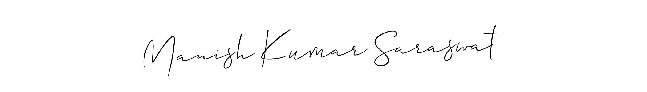 How to make Manish Kumar Saraswat signature? Allison_Script is a professional autograph style. Create handwritten signature for Manish Kumar Saraswat name. Manish Kumar Saraswat signature style 2 images and pictures png