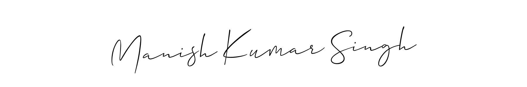 The best way (Allison_Script) to make a short signature is to pick only two or three words in your name. The name Manish Kumar Singh include a total of six letters. For converting this name. Manish Kumar Singh signature style 2 images and pictures png