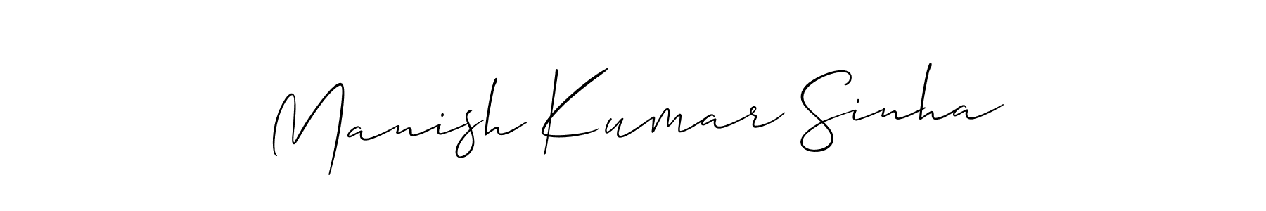 Make a beautiful signature design for name Manish Kumar Sinha. With this signature (Allison_Script) style, you can create a handwritten signature for free. Manish Kumar Sinha signature style 2 images and pictures png