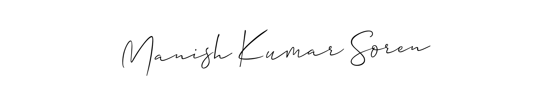 Make a beautiful signature design for name Manish Kumar Soren. With this signature (Allison_Script) style, you can create a handwritten signature for free. Manish Kumar Soren signature style 2 images and pictures png