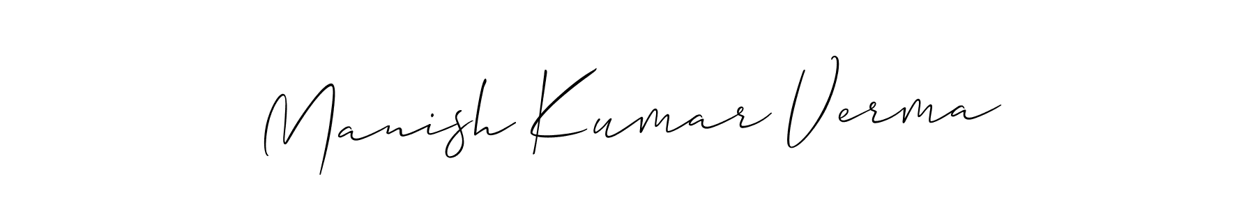 Use a signature maker to create a handwritten signature online. With this signature software, you can design (Allison_Script) your own signature for name Manish Kumar Verma. Manish Kumar Verma signature style 2 images and pictures png