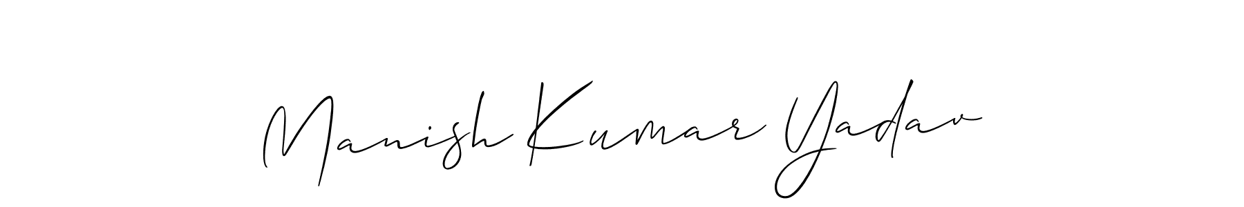It looks lik you need a new signature style for name Manish Kumar Yadav. Design unique handwritten (Allison_Script) signature with our free signature maker in just a few clicks. Manish Kumar Yadav signature style 2 images and pictures png