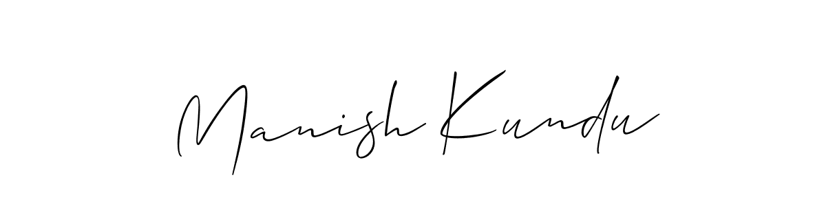 Also You can easily find your signature by using the search form. We will create Manish Kundu name handwritten signature images for you free of cost using Allison_Script sign style. Manish Kundu signature style 2 images and pictures png