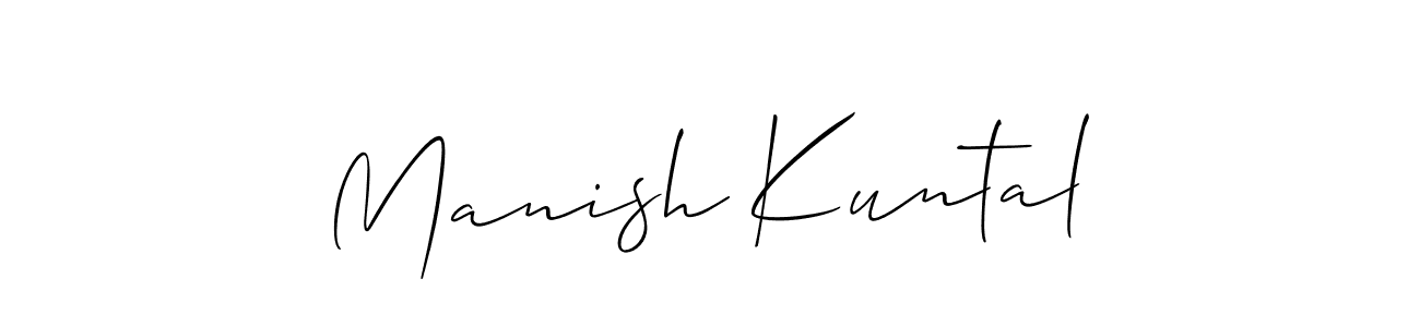 The best way (Allison_Script) to make a short signature is to pick only two or three words in your name. The name Manish Kuntal include a total of six letters. For converting this name. Manish Kuntal signature style 2 images and pictures png