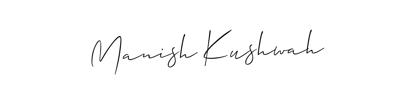 Make a beautiful signature design for name Manish Kushwah. With this signature (Allison_Script) style, you can create a handwritten signature for free. Manish Kushwah signature style 2 images and pictures png