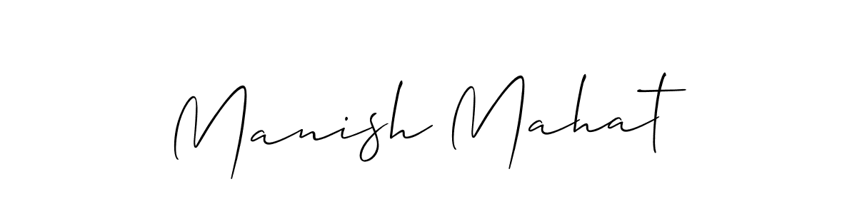 How to make Manish Mahat name signature. Use Allison_Script style for creating short signs online. This is the latest handwritten sign. Manish Mahat signature style 2 images and pictures png