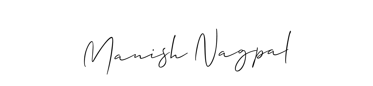 How to make Manish Nagpal signature? Allison_Script is a professional autograph style. Create handwritten signature for Manish Nagpal name. Manish Nagpal signature style 2 images and pictures png