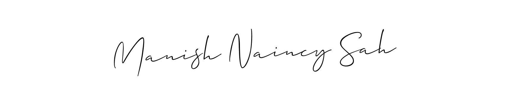 Design your own signature with our free online signature maker. With this signature software, you can create a handwritten (Allison_Script) signature for name Manish Naincy Sah. Manish Naincy Sah signature style 2 images and pictures png