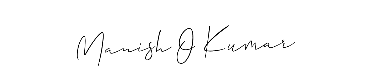 Also we have Manish O Kumar name is the best signature style. Create professional handwritten signature collection using Allison_Script autograph style. Manish O Kumar signature style 2 images and pictures png