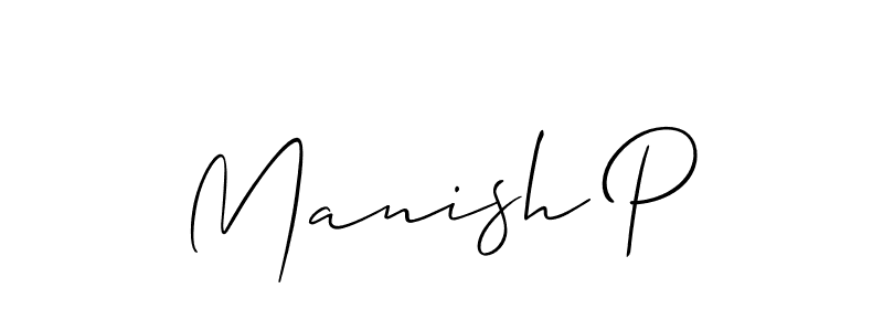 How to make Manish P signature? Allison_Script is a professional autograph style. Create handwritten signature for Manish P name. Manish P signature style 2 images and pictures png