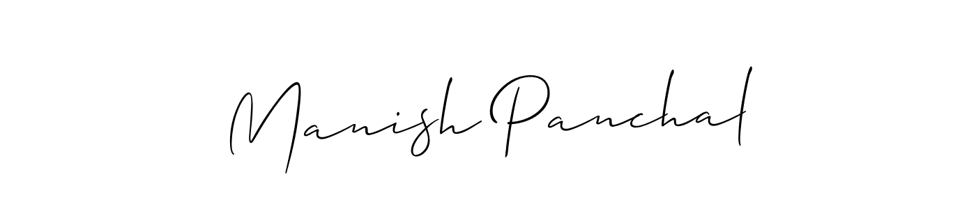 Allison_Script is a professional signature style that is perfect for those who want to add a touch of class to their signature. It is also a great choice for those who want to make their signature more unique. Get Manish Panchal name to fancy signature for free. Manish Panchal signature style 2 images and pictures png