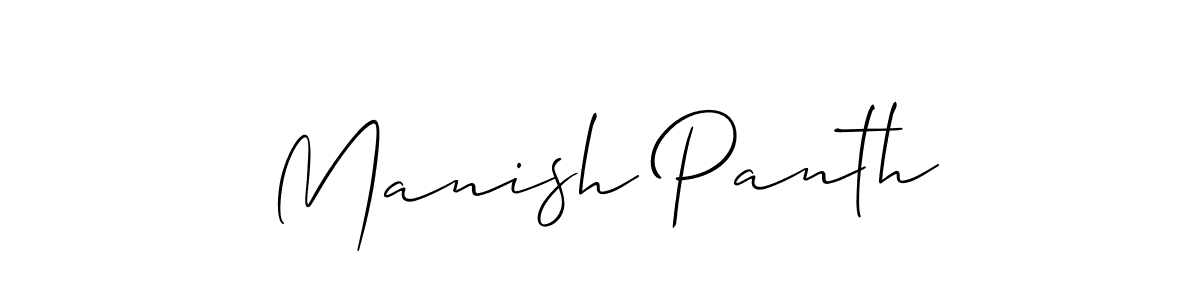 It looks lik you need a new signature style for name Manish Panth. Design unique handwritten (Allison_Script) signature with our free signature maker in just a few clicks. Manish Panth signature style 2 images and pictures png