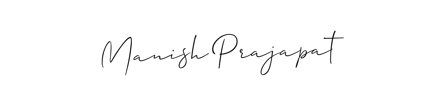 Create a beautiful signature design for name Manish Prajapat. With this signature (Allison_Script) fonts, you can make a handwritten signature for free. Manish Prajapat signature style 2 images and pictures png
