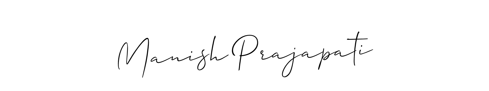 It looks lik you need a new signature style for name Manish Prajapati. Design unique handwritten (Allison_Script) signature with our free signature maker in just a few clicks. Manish Prajapati signature style 2 images and pictures png