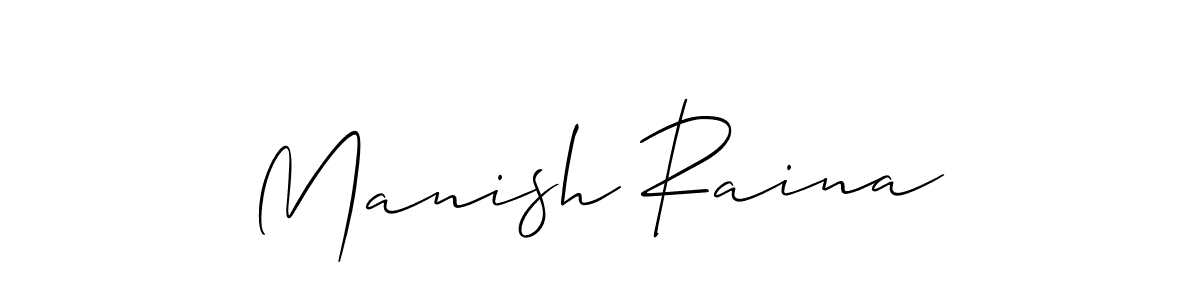 How to make Manish Raina signature? Allison_Script is a professional autograph style. Create handwritten signature for Manish Raina name. Manish Raina signature style 2 images and pictures png