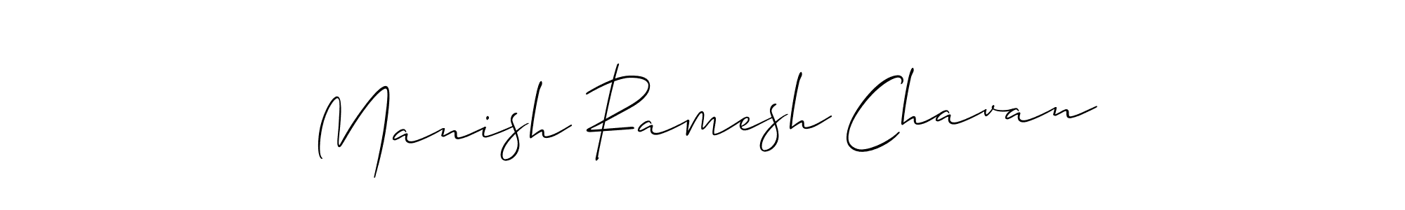 The best way (Allison_Script) to make a short signature is to pick only two or three words in your name. The name Manish Ramesh Chavan include a total of six letters. For converting this name. Manish Ramesh Chavan signature style 2 images and pictures png
