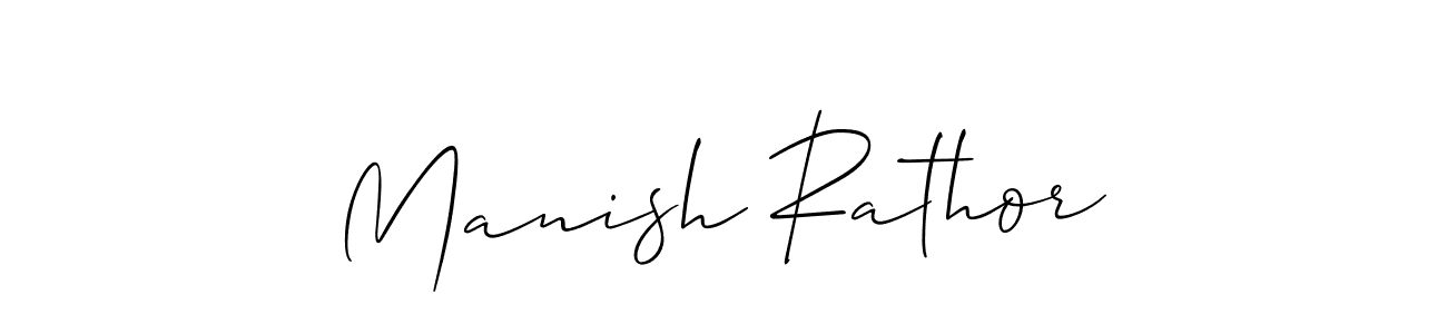 Design your own signature with our free online signature maker. With this signature software, you can create a handwritten (Allison_Script) signature for name Manish Rathor. Manish Rathor signature style 2 images and pictures png