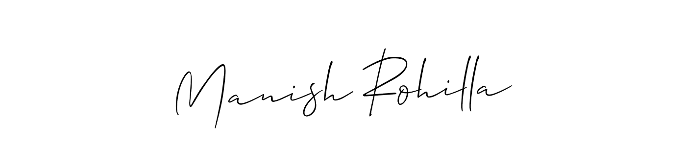 Design your own signature with our free online signature maker. With this signature software, you can create a handwritten (Allison_Script) signature for name Manish Rohilla. Manish Rohilla signature style 2 images and pictures png