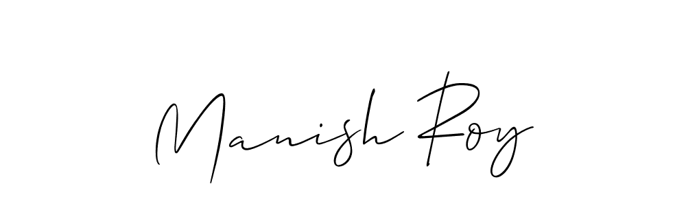 The best way (Allison_Script) to make a short signature is to pick only two or three words in your name. The name Manish Roy include a total of six letters. For converting this name. Manish Roy signature style 2 images and pictures png