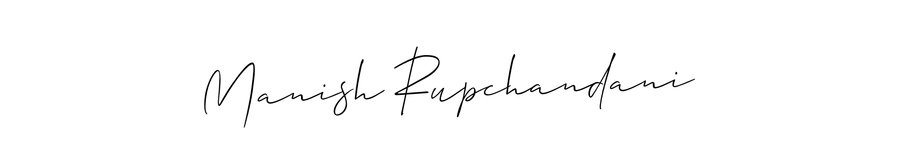 How to make Manish Rupchandani signature? Allison_Script is a professional autograph style. Create handwritten signature for Manish Rupchandani name. Manish Rupchandani signature style 2 images and pictures png