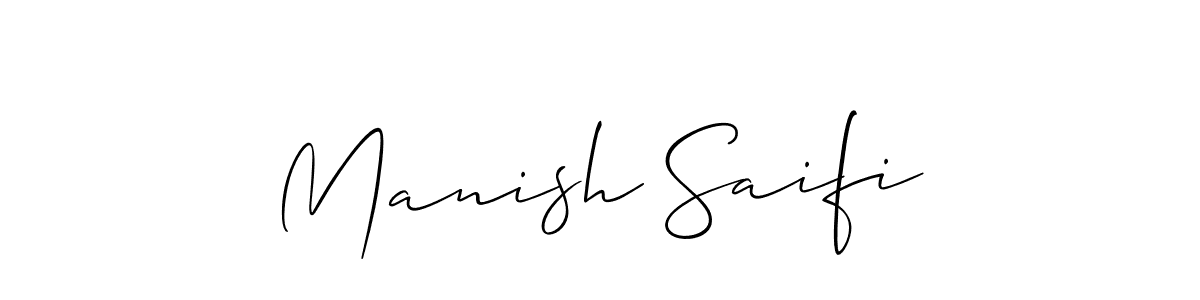 Create a beautiful signature design for name Manish Saifi. With this signature (Allison_Script) fonts, you can make a handwritten signature for free. Manish Saifi signature style 2 images and pictures png