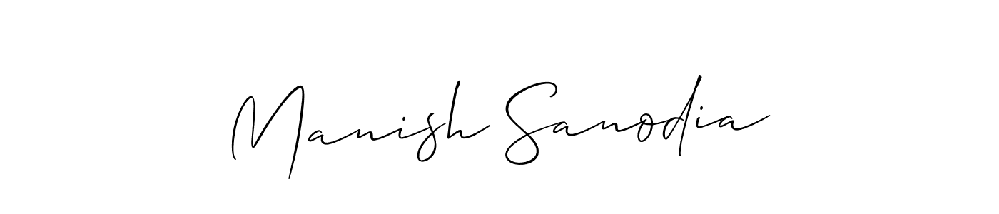 Allison_Script is a professional signature style that is perfect for those who want to add a touch of class to their signature. It is also a great choice for those who want to make their signature more unique. Get Manish Sanodia name to fancy signature for free. Manish Sanodia signature style 2 images and pictures png