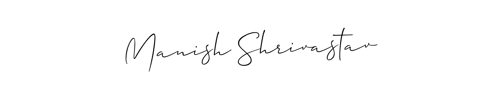 Allison_Script is a professional signature style that is perfect for those who want to add a touch of class to their signature. It is also a great choice for those who want to make their signature more unique. Get Manish Shrivastav name to fancy signature for free. Manish Shrivastav signature style 2 images and pictures png