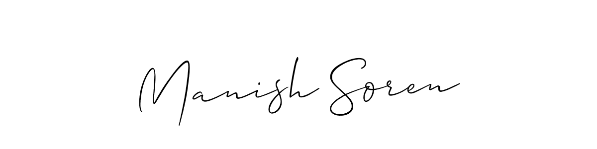 How to make Manish Soren name signature. Use Allison_Script style for creating short signs online. This is the latest handwritten sign. Manish Soren signature style 2 images and pictures png