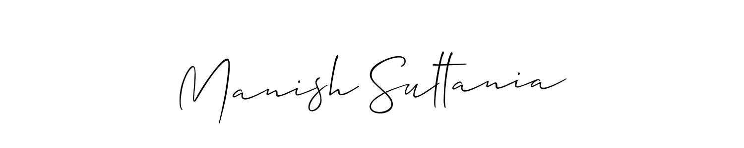 The best way (Allison_Script) to make a short signature is to pick only two or three words in your name. The name Manish Sultania include a total of six letters. For converting this name. Manish Sultania signature style 2 images and pictures png