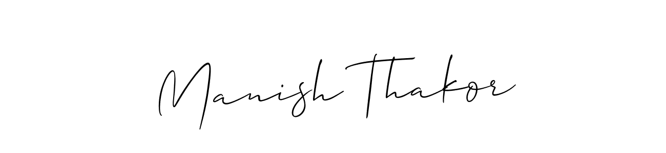 if you are searching for the best signature style for your name Manish Thakor. so please give up your signature search. here we have designed multiple signature styles  using Allison_Script. Manish Thakor signature style 2 images and pictures png
