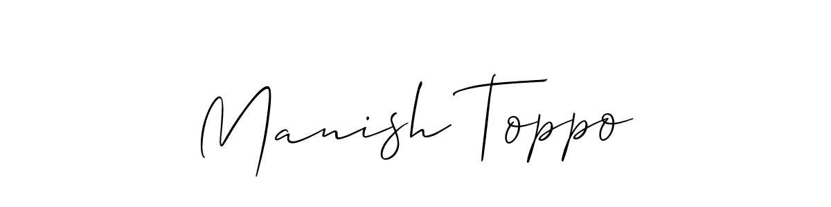 This is the best signature style for the Manish Toppo name. Also you like these signature font (Allison_Script). Mix name signature. Manish Toppo signature style 2 images and pictures png