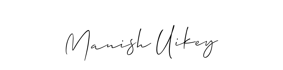 Also we have Manish Uikey name is the best signature style. Create professional handwritten signature collection using Allison_Script autograph style. Manish Uikey signature style 2 images and pictures png