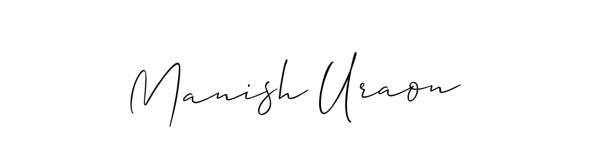 The best way (Allison_Script) to make a short signature is to pick only two or three words in your name. The name Manish Uraon include a total of six letters. For converting this name. Manish Uraon signature style 2 images and pictures png