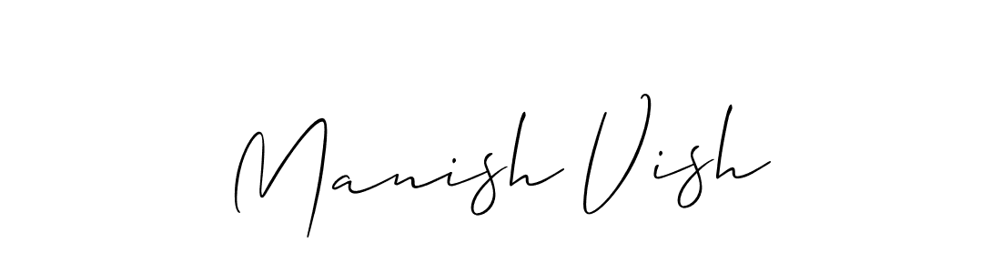 How to Draw Manish Vish signature style? Allison_Script is a latest design signature styles for name Manish Vish. Manish Vish signature style 2 images and pictures png