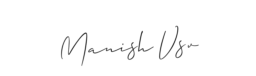 Make a beautiful signature design for name Manish Vsv. With this signature (Allison_Script) style, you can create a handwritten signature for free. Manish Vsv signature style 2 images and pictures png