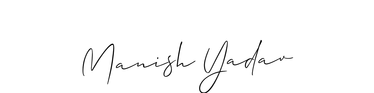 Similarly Allison_Script is the best handwritten signature design. Signature creator online .You can use it as an online autograph creator for name Manish Yadav. Manish Yadav signature style 2 images and pictures png