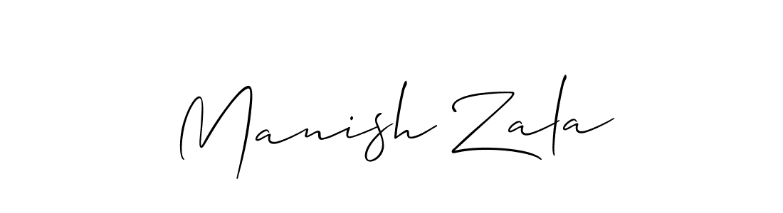 Use a signature maker to create a handwritten signature online. With this signature software, you can design (Allison_Script) your own signature for name Manish Zala. Manish Zala signature style 2 images and pictures png